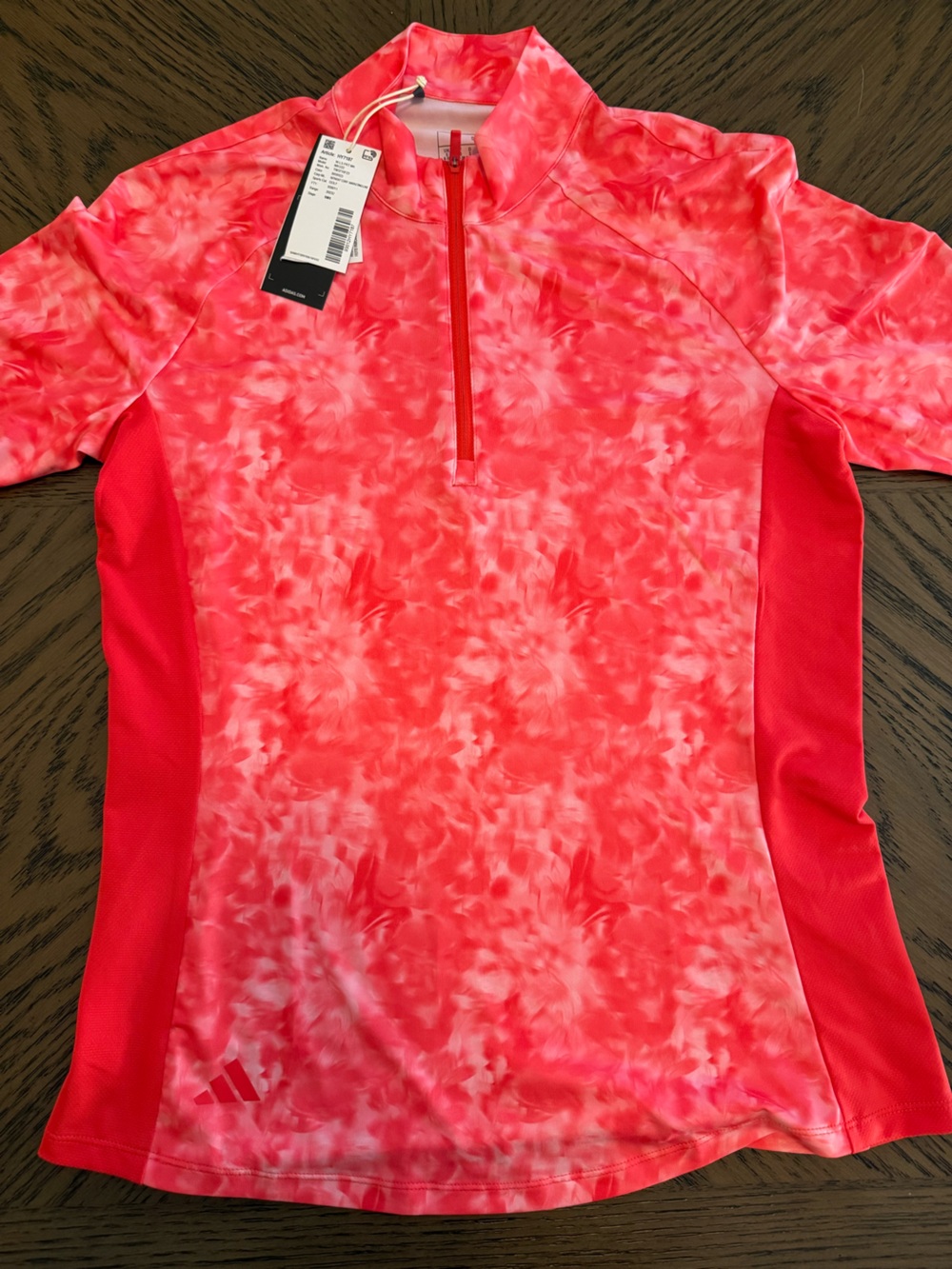adidas Women's Pink/Coral Patterned Athletic Top